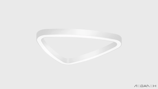 Треугольный подвесной светильник TRIANGOLO SOFT PRO M 4000K 58W, корпус черный