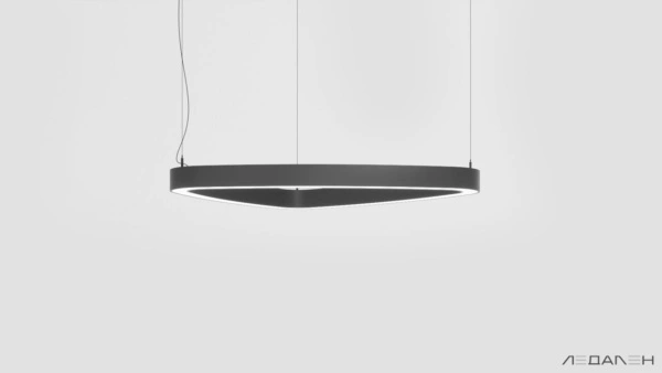 Треугольный светильник TRIANGOLO SOFT PRO S 6000K 45W, корпус черный