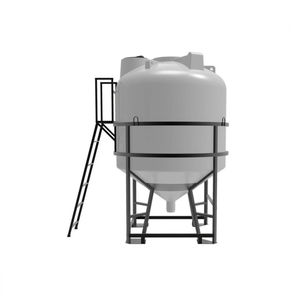 Емкость ЦКТ 5000 л с патрубком 160мм белая в обрешетке с лестницей